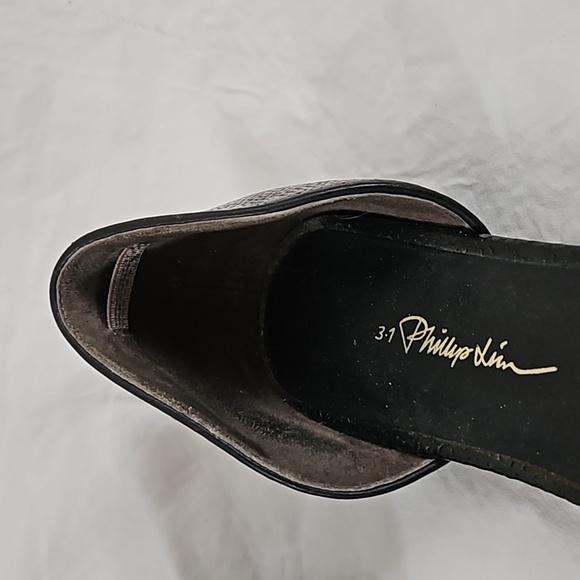 3.1 Phillip Lim Devon  d'Orsay Flat, Petrol Black Blue 38.5 - Picture 2 of 13